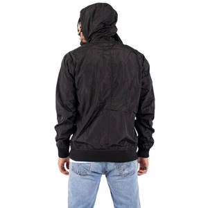 <b>Men</b> Hooded Bomber <b>Jacket</b> Windproof Zipper Closure Casual Solid Color Polyester Outerwear Autumn Streetwear Style Regular Fit - Product Image 6