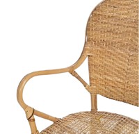 Fauteuil en rotin naturel tressé en chevrons, chaise de salle à manger en osier artisanale pour la maison, la cuisine, le restaurant, le café, meubles