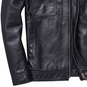 Veste d'hiver décontractée unisexe en cuir de vachette véritable OEM ODM de qualité supérieure, imperméable, respirante, séchage rapide, col montant - Product Image 2
