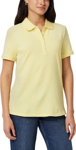 Camiseta Polo de Manga Corta Blanca para Mujer, Estilo Casual, Largo Regular, Color Sólido, 100% Algodón, Tejido Liso Teñido - Product Image 3