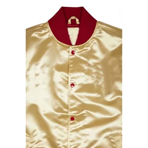 Designer Button Up Satin <b>Varsity</b> <b>Jackets</b> Premium Baseball Team Players Plus Size Satin Letterman Men's <b>Jackets</b> - Product Image 4