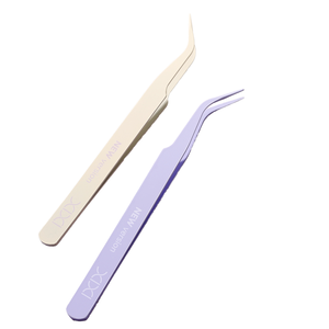 Pince à épiler de précision de haute qualité en acier inoxydable à pointe lisse pour l'application des cils - Product Image 2