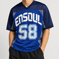 Streetwear Farbblock-Design Bedruckte Übergroße Boxy Jerseys Schwergewichtige Sportliche Fußball Basketball Atmungsaktive Mesh T-Shirts für Herren