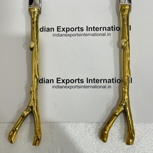 Ensemble de service en acier inoxydable avec poignée en bois de cerf, design luxueux, portable et compatible lave-vaisselle, de IEI - Product Image 3