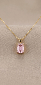 Collar con Colgante de Diamante Geométrico con Piedra de Corte Redondo y Engaste Pavé, Chapado en Rodio, Acero Inoxidable, Estilo Clásico para Mujer - Product Image 1
