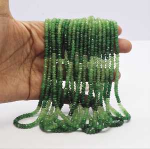 Cuentas facetadas de tsavorita natural en tonos, tipo rondel, de 16 pulgadas, cuentas de piedras preciosas de tsavorita verde facetadas, cuentas sueltas de tsavorita. - Product Image 1
