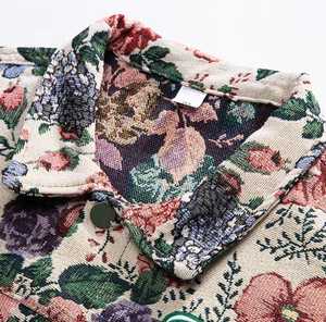 Chemise-veste à imprimé floral pour homme, col rabattu, fermeture éclair, coupe décontractée, vêtement de printemps, manches classiques - Product Image 3
