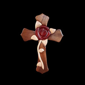 Adorno Navideño de Madera con Intarsia, Cruz/Papá Noel/Decoración Invernal, Placa Decorativa de Madera para Colgar en la Pared - Product Image 1