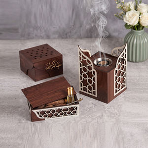 Quemador de Incienso de Madera Premium con Diseño Árabe y Soporte para Oud Bakhoor con Caja a Juego para Decoración de Mesa y Fragancia del Hogar - Product Image 4