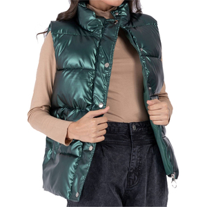 Chaleco Acolchado de Poliéster Impermeable para Mujer, Tejido Sólido, Ligero, Sin Mangas, Prenda Exterior Elegante, Suave y Aislante para Invierno - Product Image 1