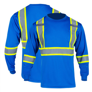 Direct Factory Supplier <b>Hi</b> <b>Vis</b> Reflective Workwear Long Sleeve <b>Shirts</b> Men's Reflective Polyester Working <b>Shirt</b> With Stripes - Product Image 3