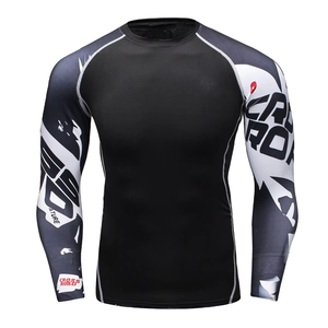 Camiseta de compresión para hombre, manga larga, MMA, BJJ, gimnasio, protección UV, secado rápido, ropa deportiva para entrenamiento atlético - Product Image 3