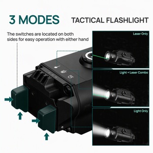 Lampe torche tactique OCSHARK GL15 à charge magnétique USB, déverrouillage rapide, laser vert, LED combinée, logo personnalisé et lumière tactique - Product Image 4