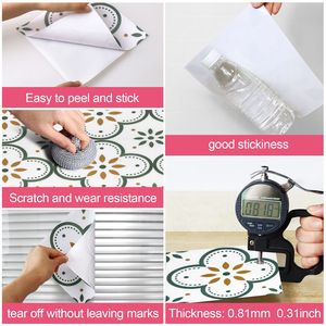 20 Piezas de Baldosas Autoadhesivas de PVC para Piso, 7.9 x 7.9 Pulgadas, Impermeables, Antideslizantes, Decorativas - Product Image 6