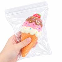 Sacs en PVC transparents personnalisés à fermeture auto-adhésive pour emballage de crème glacée, jouets sensoriels et squishies, pochettes de rangement réutilisables, fournisseur d'usine en gros