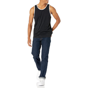 Débardeur sans manches en tricot noir uni pour homme, col rond, vêtement décontracté - Product Image 3