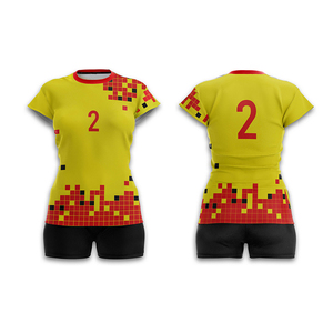 Women's <b>Volleyball</b> Uniform <b>Set</b> Quick Dry Breathable Custom Printed Designs 100%Polyester Short Sleeve Fitted Uniform Low MOQ - Product Image 6