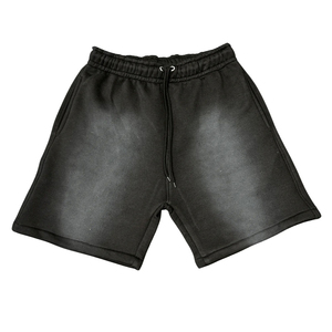 Shorts décontractés unis en coton 100% écoresponsable, délavés à l'acide et imprimés en relief, pour hommes et femmes, personnalisables FLP GEARS - Product Image 2