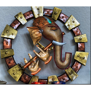 งานศิลปะติดผนังรูปพระพิฆเนศโลหะสมัยใหม่ - Product Image 2