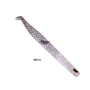 Pinzas rusas con agarre de diamante, alta calidad, puntiagudas de acero inoxidable, logotipo personalizado, pinzas para pestañas postizas, NQLASH - Product Image 1