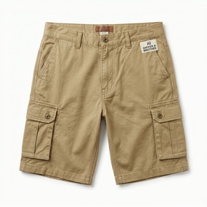 Wholesale Flat 2026 Front Branded Shorts for Men Multi Pockets Classic Fit Custom Cotton Cargo Shorts Men's Chino Shorts OEM - Product Image 1