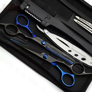 Ensemble de ciseaux de barbier professionnels de haute qualité en acier inoxydable pour la coupe et l'éclaircissement des cheveux, outil de salon avec couleur personnalisée - Product Image 3