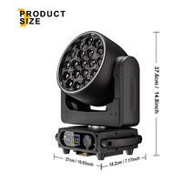 SHEHDS 19x15W RGBW Luz de escenario móvil con zoom DMX512 para DJ