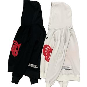 Pantalones de chándal con capucha recortada de corte regular para hombre, de peso pesado 3D Sudadera con capucha, letras bordadas, estampado de espuma, otoño - Product Image 2