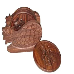 Meilleure vente de sous-verres en bois imprimés personnalisés de qualité supérieure Design élégant et durable pour la décoration intérieure Ensemble de tampons/tapis à des fins cadeaux - Product Image 1