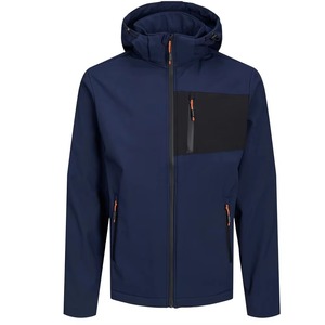 Breathable <b>Men's</b> Hooded Waterproof <b>Soft</b> <b>Shell</b> <b>Jacket</b> With Zipper Pockets Sporty Outdoor Winter Wear Wholesale <b>Jacket</b> - Product Image 1