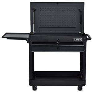 Matte Black Powder Coated Steel 1 <b>Drawer</b> Utility Cart Family keywords: for Garage Workshop Storage Use - Product Image 1