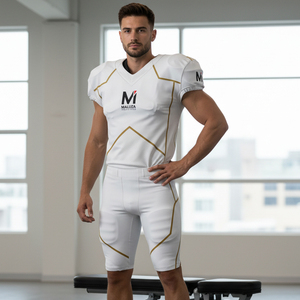 Custom Sublimation American Football Uniform Durable <b>Mesh</b> Football Jersey <b>Pants</b> Set Professional Team Training Gear - Product Image 6