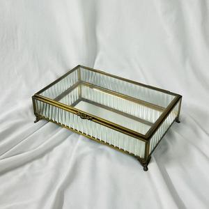 Caja de Vidrio para Tarjetas con Diseño Moderno, Marco Dorado de Latón, Almacenamiento Decorativo para Recepción de Bodas, Recuerdos, Terrarios y Regalos - Product Image 4