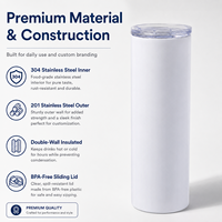 Gobelet droit en acier inoxydable de 12 oz pour sublimation, avec couvercle, personnalisable avec logo, vente en gros