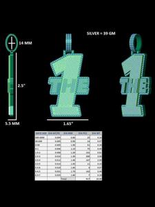 Colgante de Letra Unisex de Plata 925 con Baño de Rodio de Alta Gama, Estilo Hip Hop, con Moissanita VVS, Diseño Iced Out, de Moda - Product Image 4