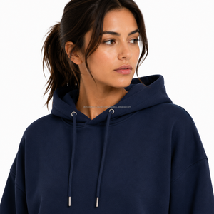 Ensemble survêtement oversize pour femme : sweat à capuche et pantalon de jogging en molleton de coton épais, style streetwear décontracté, personnalisable (logo, OEM, ODM) - Product Image 3
