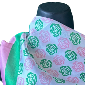 Rose in Harlem White Square Scarf Women Fashion Printed Neck Wrap Elegant Lightweight Hair Scarf <b>Head</b> Cover Gift and <b>Styling</b> - Product Image 4