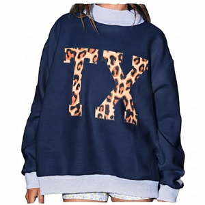 Sudadera de cuello alto para mujer con logo personalizado frontal, para invierno y otoño, con estampado tie-dye ecológico, de forro polar, manga larga, poliéster/algodón - Product Image 4