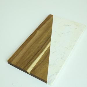 Planche à découper rectangulaire en gros, nouvelle collection, en marbre et bois, plateau en bambou et acacia, planche à pain, comme vaisselle de table - Product Image 3