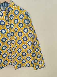 Blouson bomber matelassé réversible en coton écologique, imprimé floral artisanal classique, court, fait main, pour l'hiver, idéal comme cadeau - Product Image 3