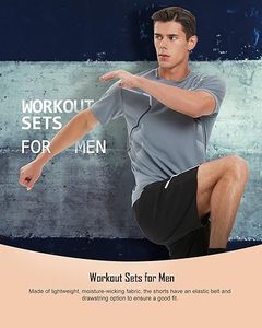 Ensemble de vêtements de sport pour hommes, en spandex, taille haute et élastique - Product Image 4