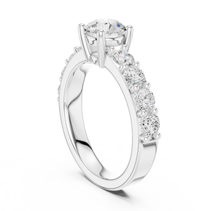 Bague unisexe en argent sterling avec diamant rond brillant, sertissage à griffes ouvertes, élégante, multi-pierres, bijou raffiné, cadeau - Product Image 3