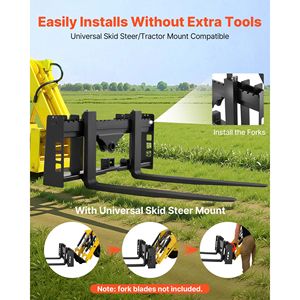 Telaio per pallet da 4000 libbre per skid steer, attacco forche pallet da 45 pollici, ricevitore attacco rapido da 2 pollici - Product Image 3