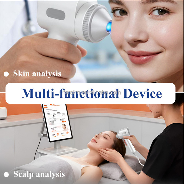 A 2025 Top Selling 2 in 1 HD AI Hair Scalp Detector Hair Analyzer+Skin Testing Skin Microscope Beauty Machine Hot in Salon/Spa