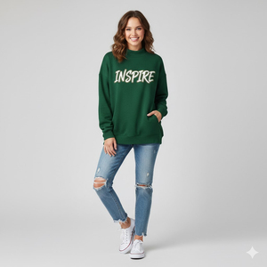Women Long Relaxed Fit Oversized Mockneck Sweatshirt Front Logo Casual Winter Top Soft Fabric Street Fashion Mock Neck For Girls - Product Image 5