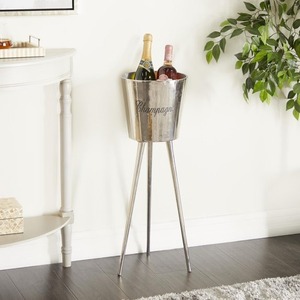 <b>Champagne</b> <b>Ice</b> <b>Bucket</b> Round 9 Inch Diameter 28 Inch Height Stainless Steel Modern Design Rust Resistant Party Use - Product Image 6