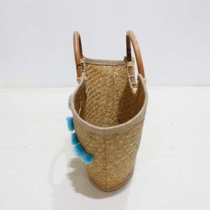 New Design Woven Straw Oval Tote Bag Eco Friendly Beach Handbag with Rattan Handle - Product Image 2