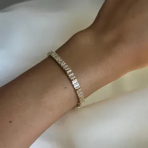 Tishya Diamond Luxury Baguette Cut Moissanite Tennis <b>Bracelet</b> 925 Sterling <b>Silver</b> Gold Plated Women Wedding Party Fine Jewelry - Product Image 3
