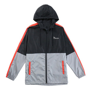 Custom Men's <b>Lightweight</b> Hooded Windproof <b>Jacket</b> Spring Sporty Color Blocking Full Sleeve Zipper Front Logo Adults Wholesale - Product Image 1