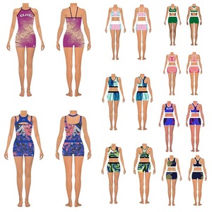 Conjunto de sujetador deportivo y pantalones cortos de color rosa para niñas – Ropa de práctica de baile con estampado gráfico, conjunto deportivo para entrenamiento en estudio - Product Image 3